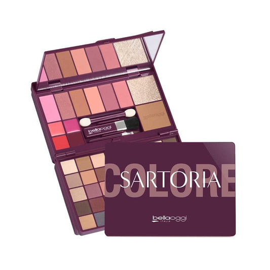 Bella Oggi Trousse Sartoria Colore Large – Palette Make-Up Completa con Ombretti, Blush, Illuminanti e Gloss