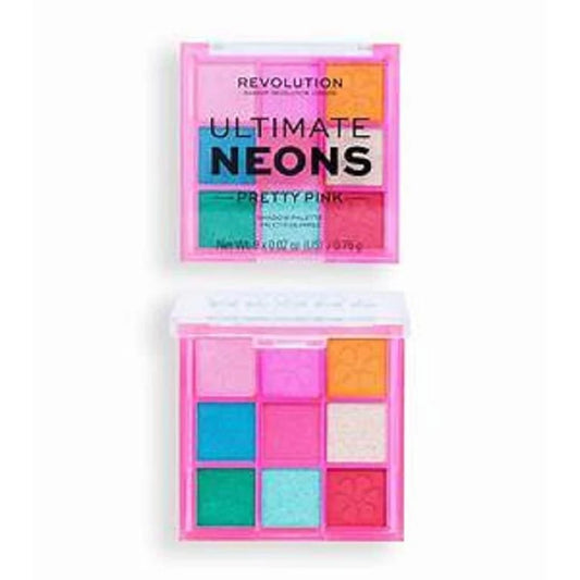Revolution Ultimate Neons Pretty Pink – Palette 9 Ombretti Neon Rosa per Look Audaci