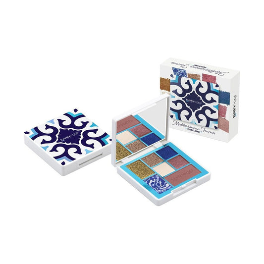 Bella Oggi Mediterranean Frame Trousse Positano – Palette Make-Up Compatta con Ombretti, Illuminanti e Blush